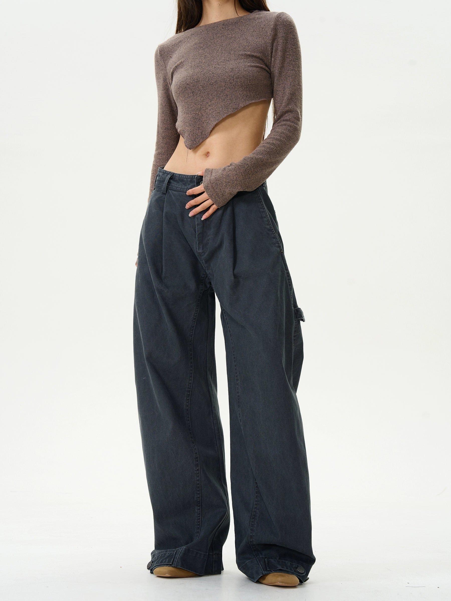 RT No. 12164 PLEATED CARPTENTER STRAIGHT PANTS Product Image