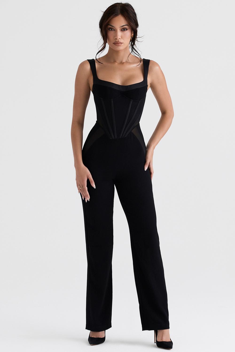 Mylene  black corset jumpsuit Product Image