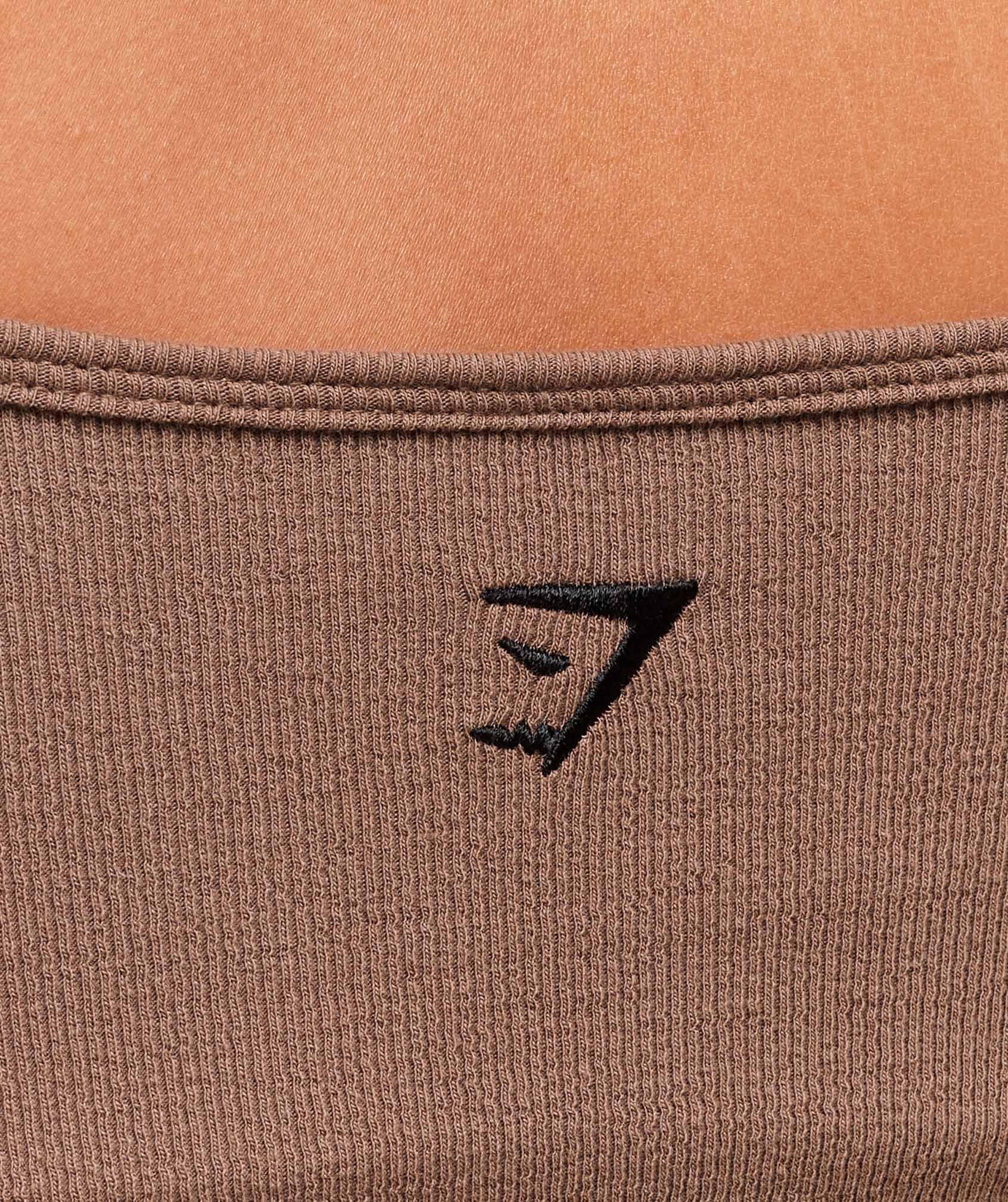 Gymshark Ribbed Cotton Midi Shelf Tank - Mocha Mauve/Black Female Product Image