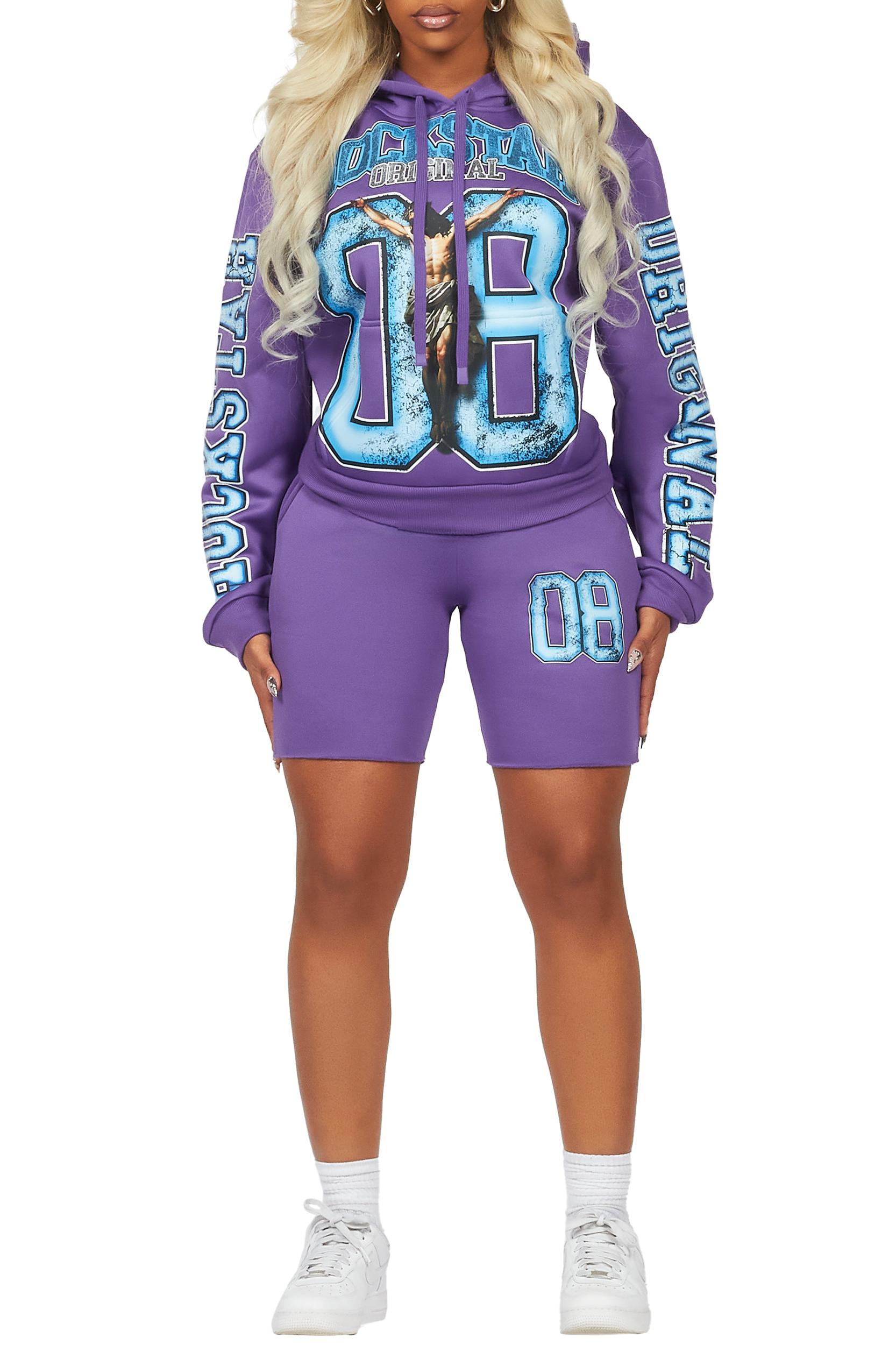 Tariqa Purple Short Set Female Product Image