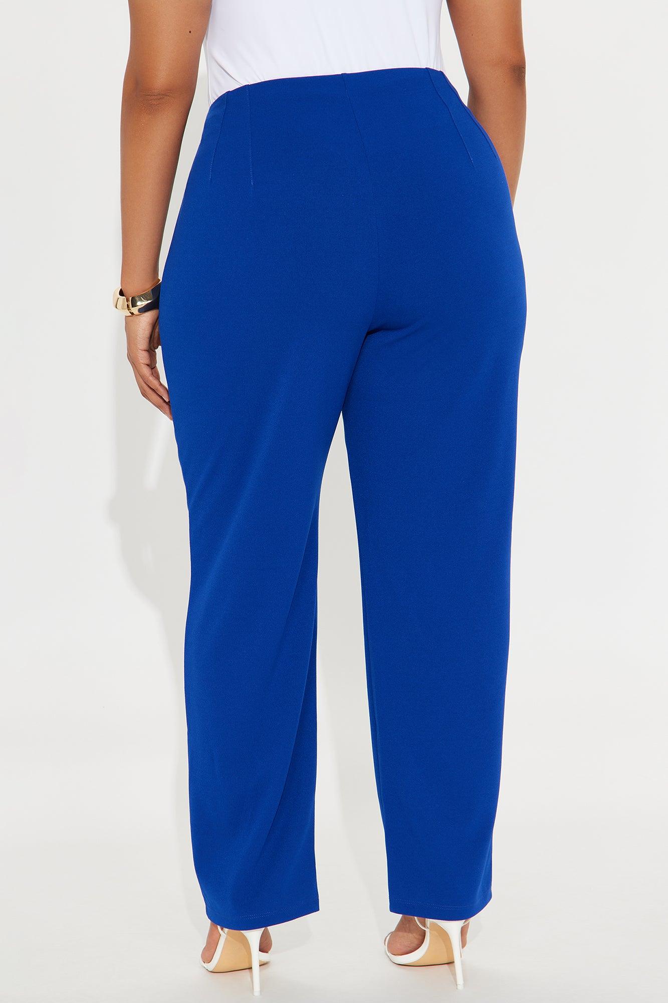 Set My Mind On You Crepe Straight Leg Pant - Royal Female Product Image