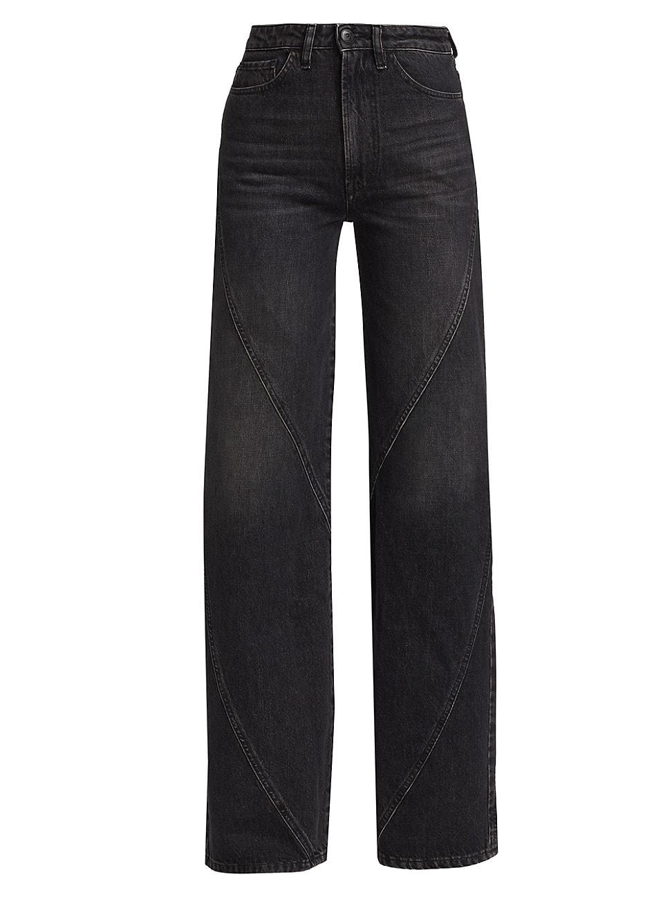 Womens Helix Flip High-Rise Wide-Leg Jeans Product Image