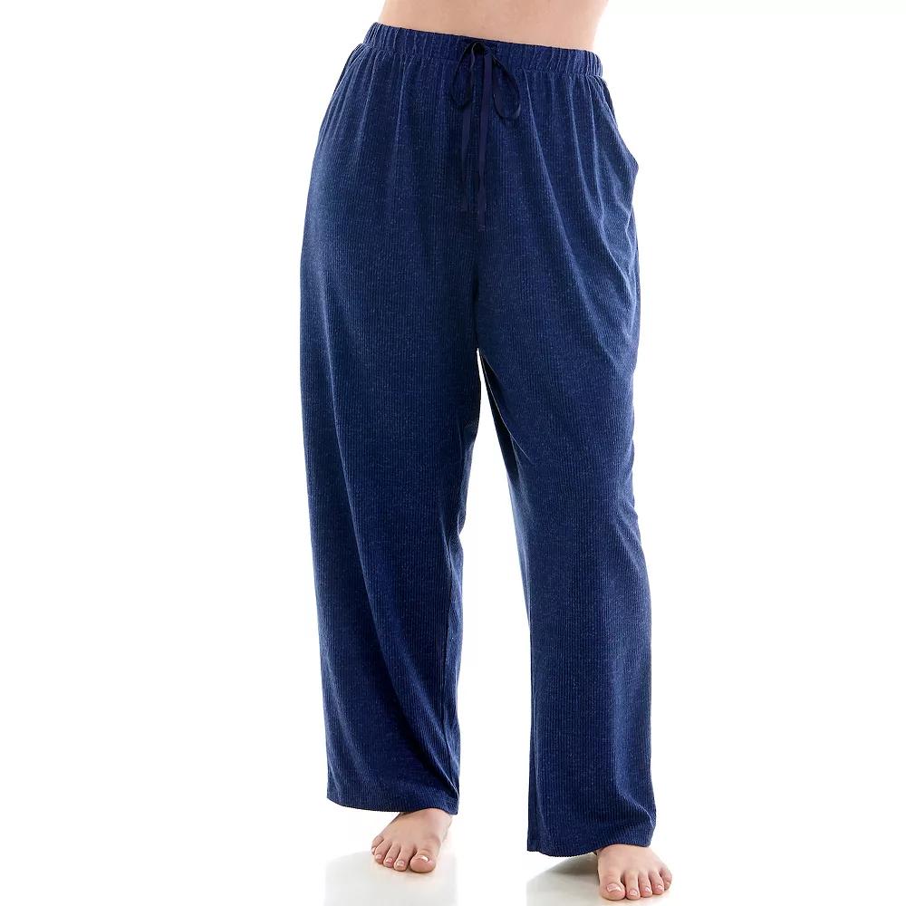 Plus Size Croft & Barrow® Cozy Luxe Pajama Pants, Women's, Size: 3XL, Felix Blue Product Image