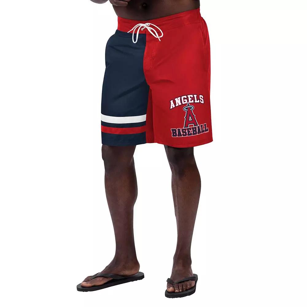 Men's G-III Sports by Carl Banks Red Los Angeles Angels Anchor Swim Trunks, Size: XL Product Image