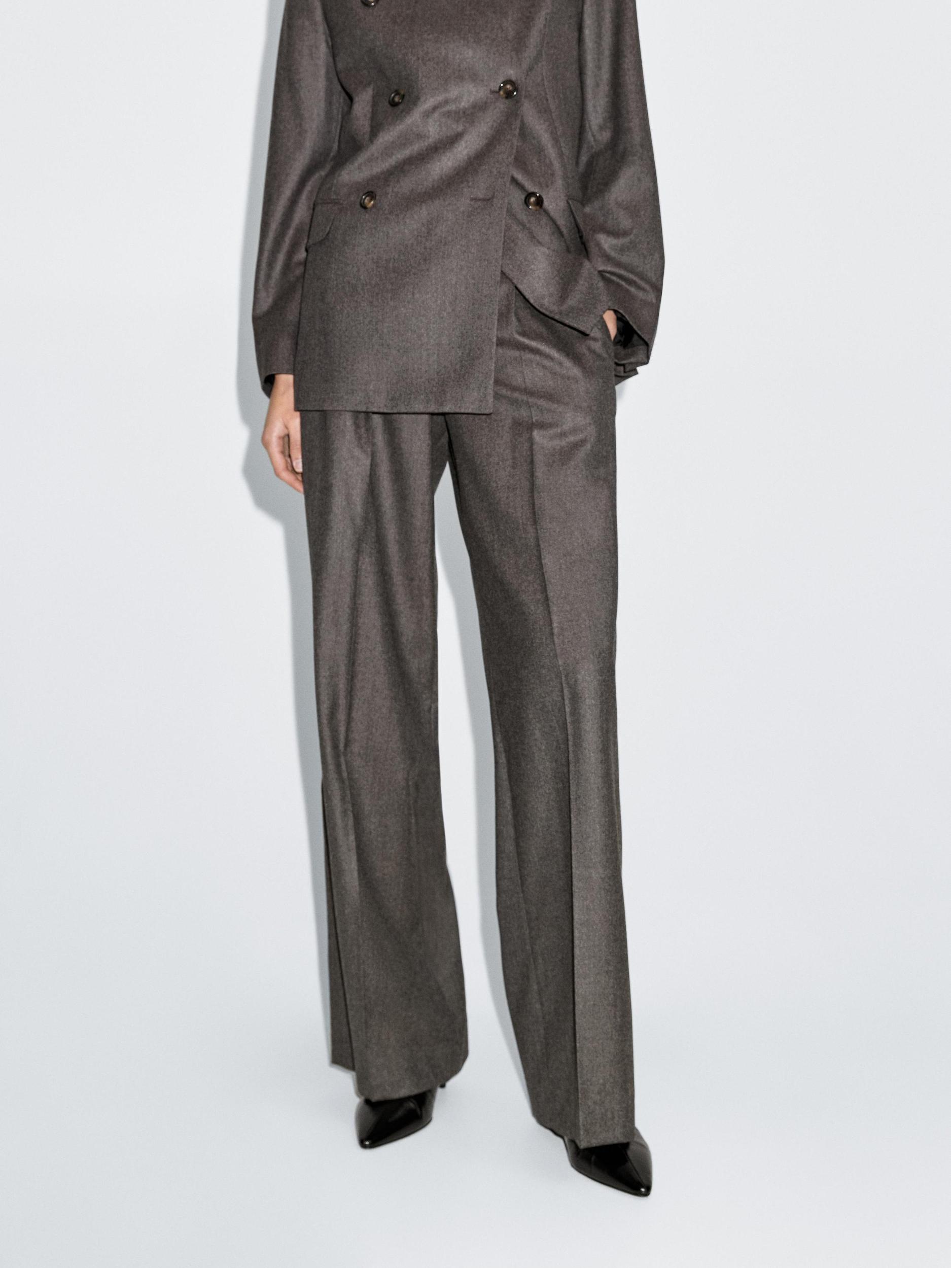 100% wool melange suit trousers Product Image