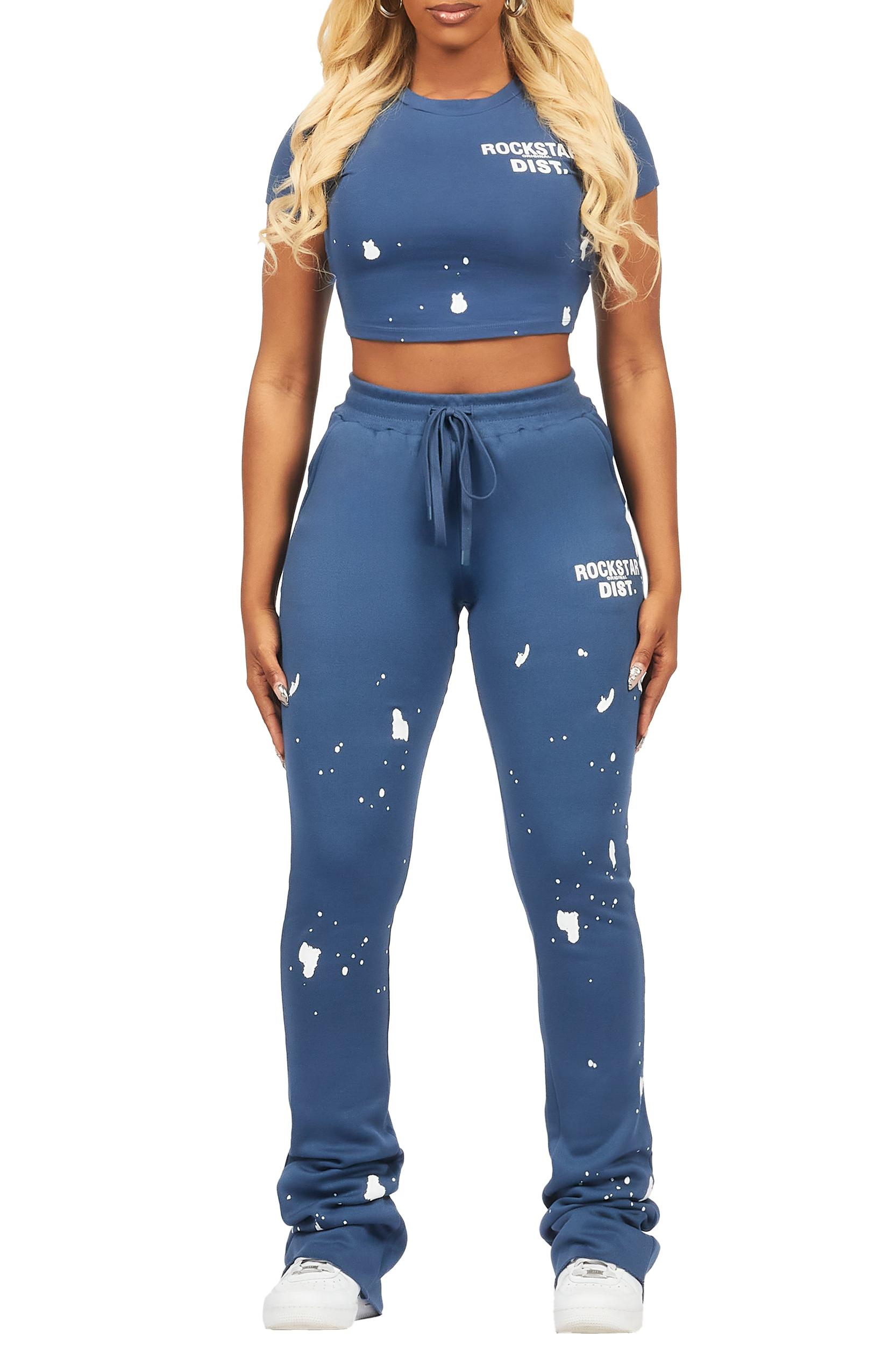 Kristina Navy T-Shirt Super Stacked Trackset Female Product Image