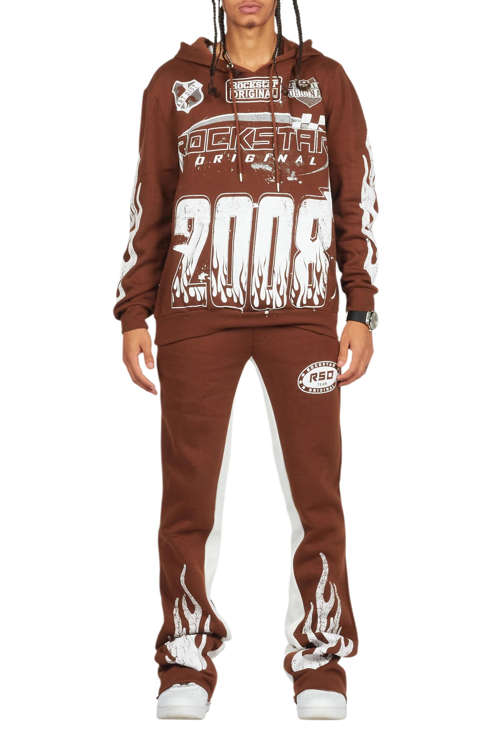 Amos Brown Hoodie/Baggy Track Pant Set Male Product Image