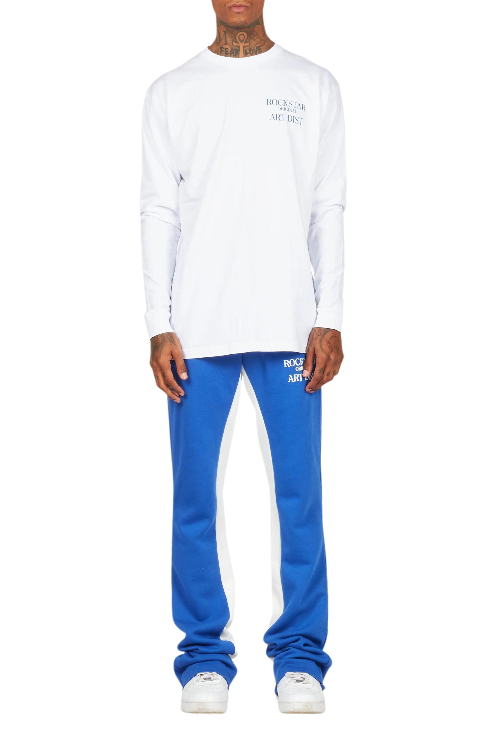 Briggs White/Royal Long Sleeve T-Shirt/Baggy Pant Set Male Product Image