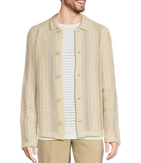 Murano Crocodile World Collection Slim Fit Pointelle Shirt Jacket Product Image