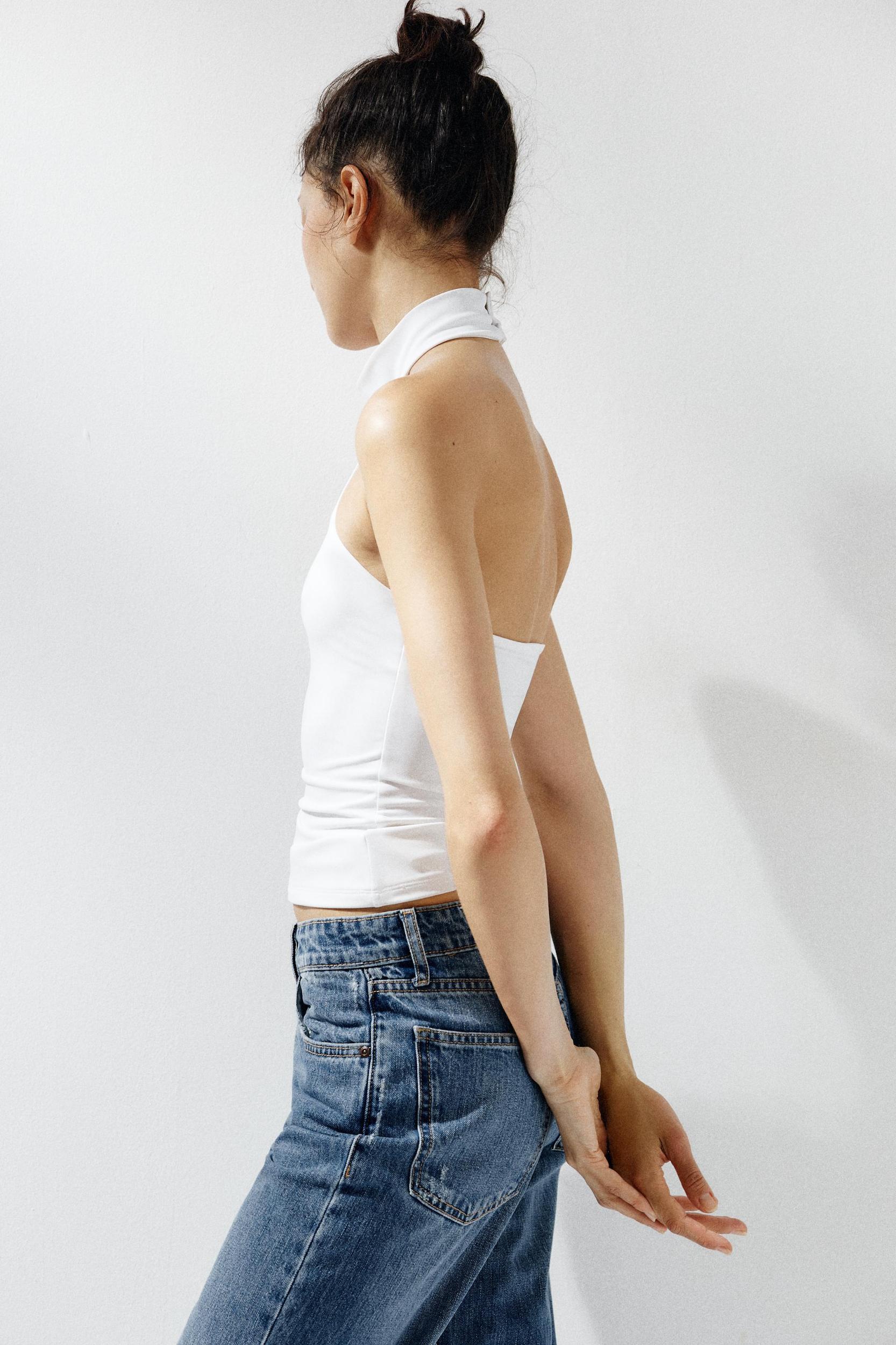 POLYAMIDE HALTER TOP Product Image