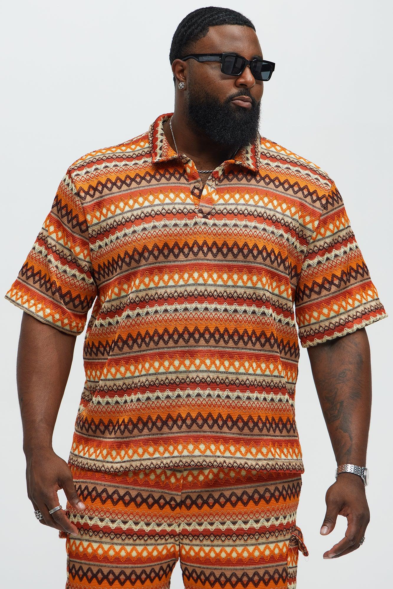 Sunset Short Sleeve Polo - Brown/combo Male Product Image