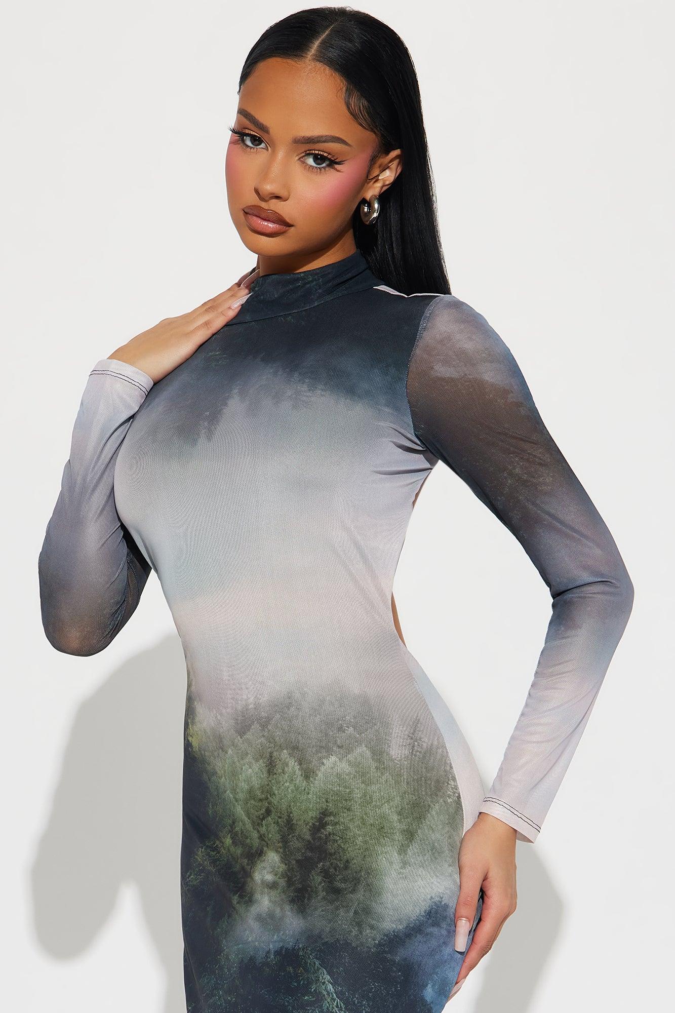 Versailles Mesh Maxi Dress - Black/combo Product Image