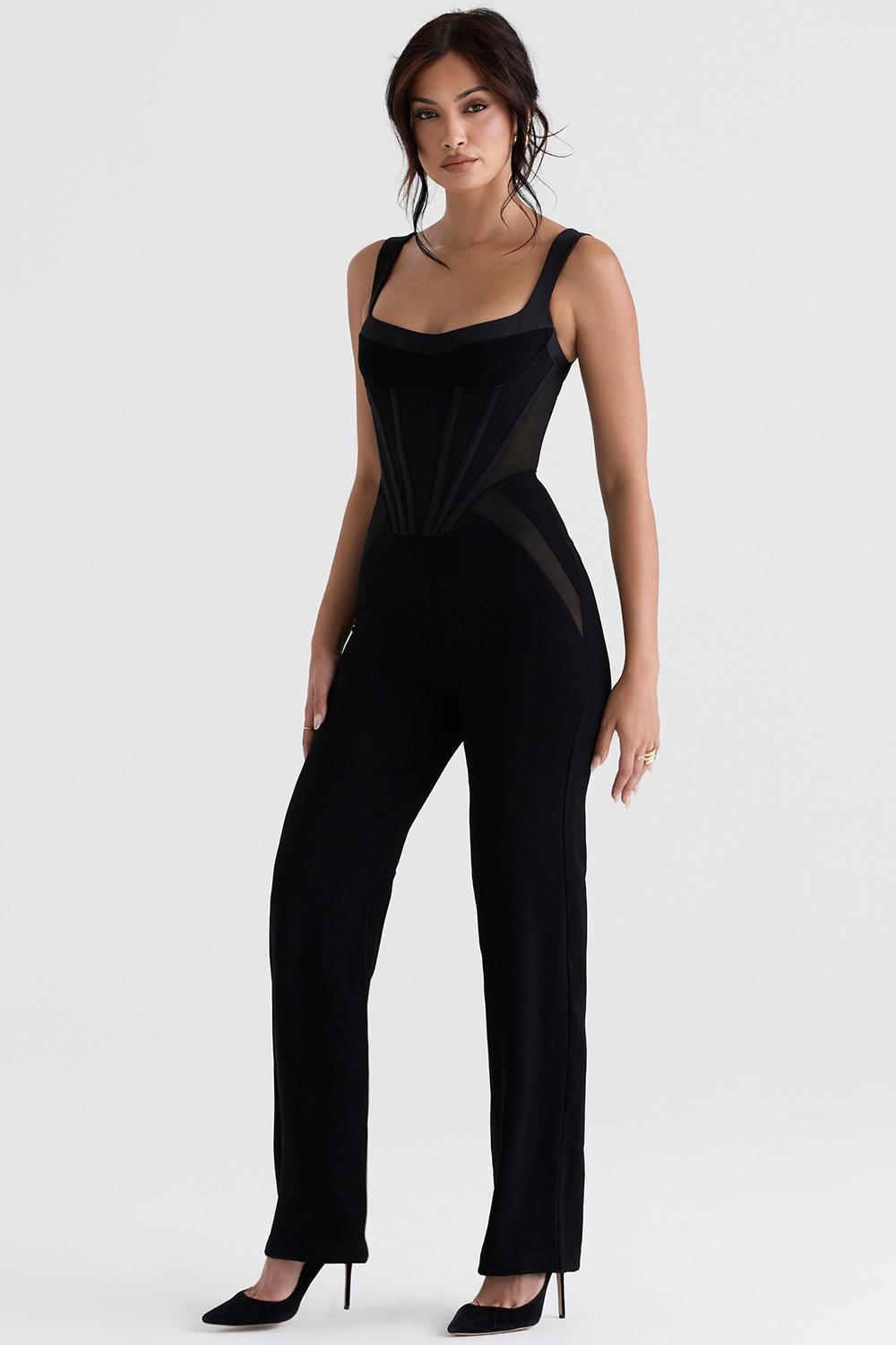 Mylene  black corset jumpsuit Product Image