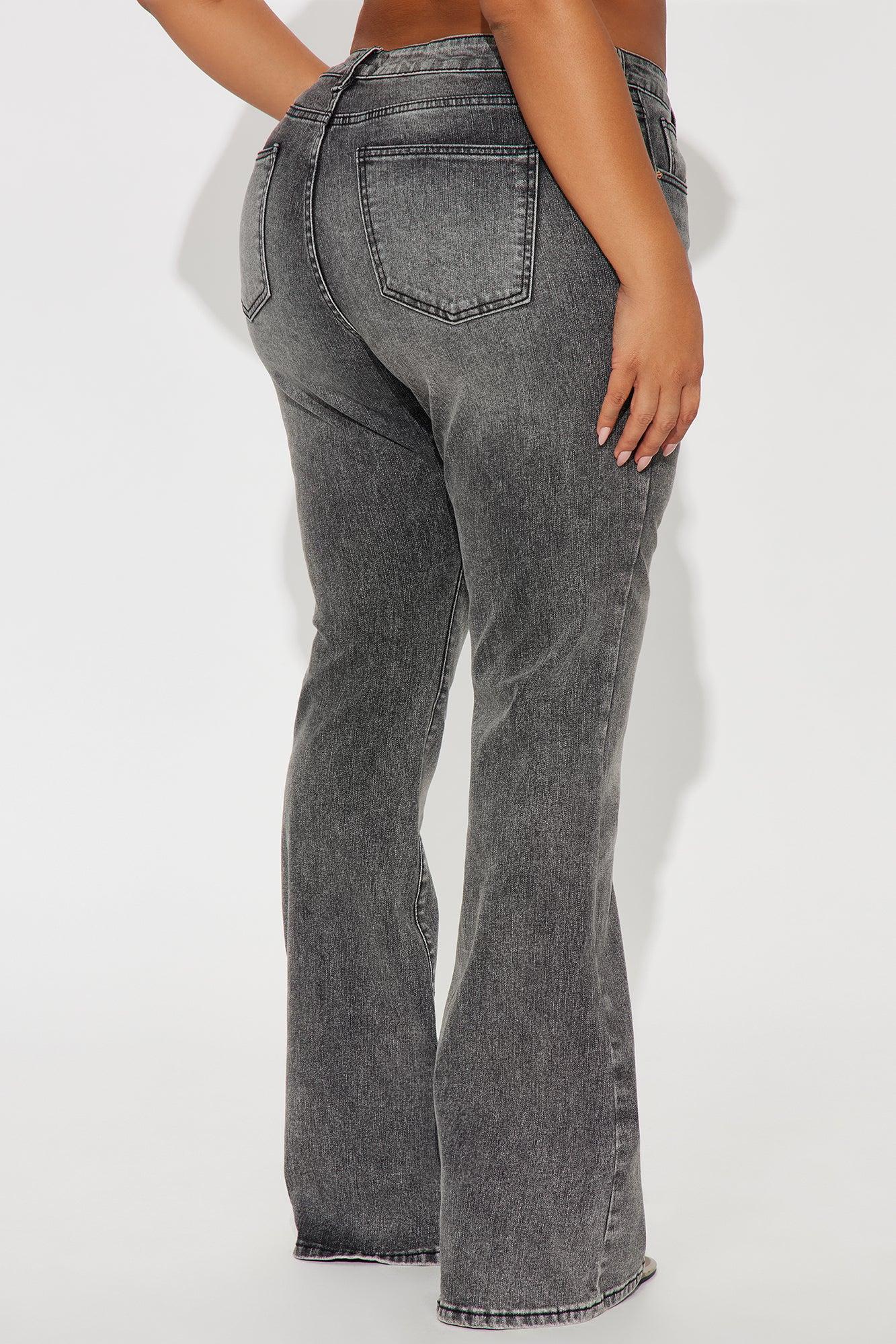 Forever Stretch Low Rise Flare Jeans - Grey Female Product Image
