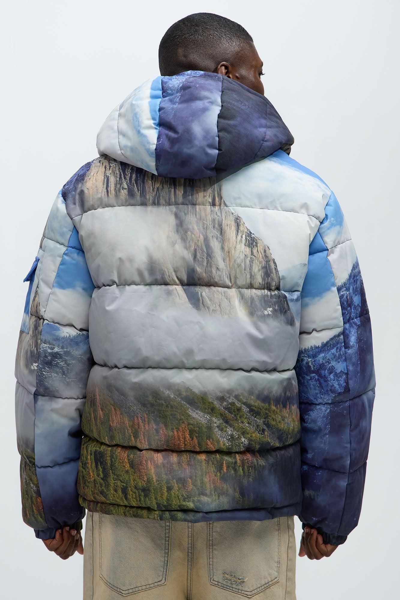 Big Sky Hooded Puffer Jacket - Blue/combo Male Product Image