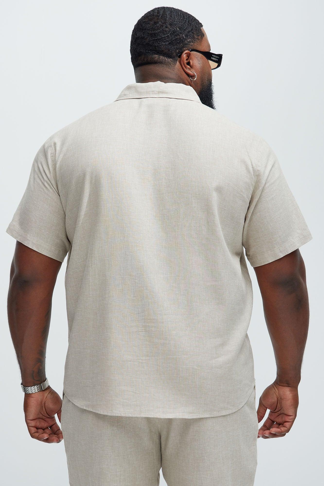 Bahamas Linen Classic Button Up Shirt - Stone Product Image