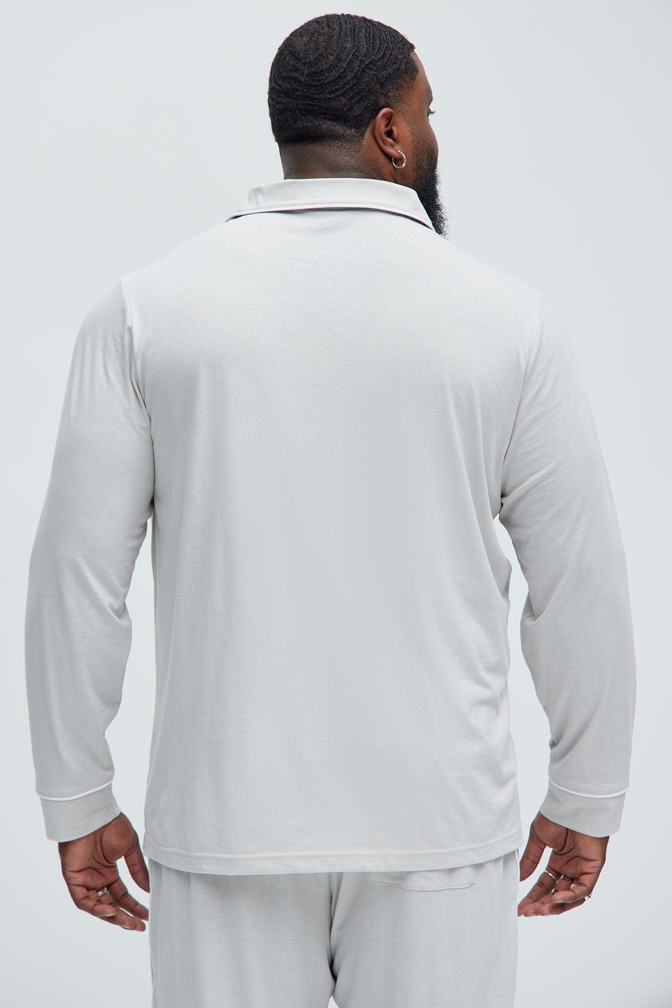 Modern Relaxed Pajama Long Sleeve - Grey Product Image