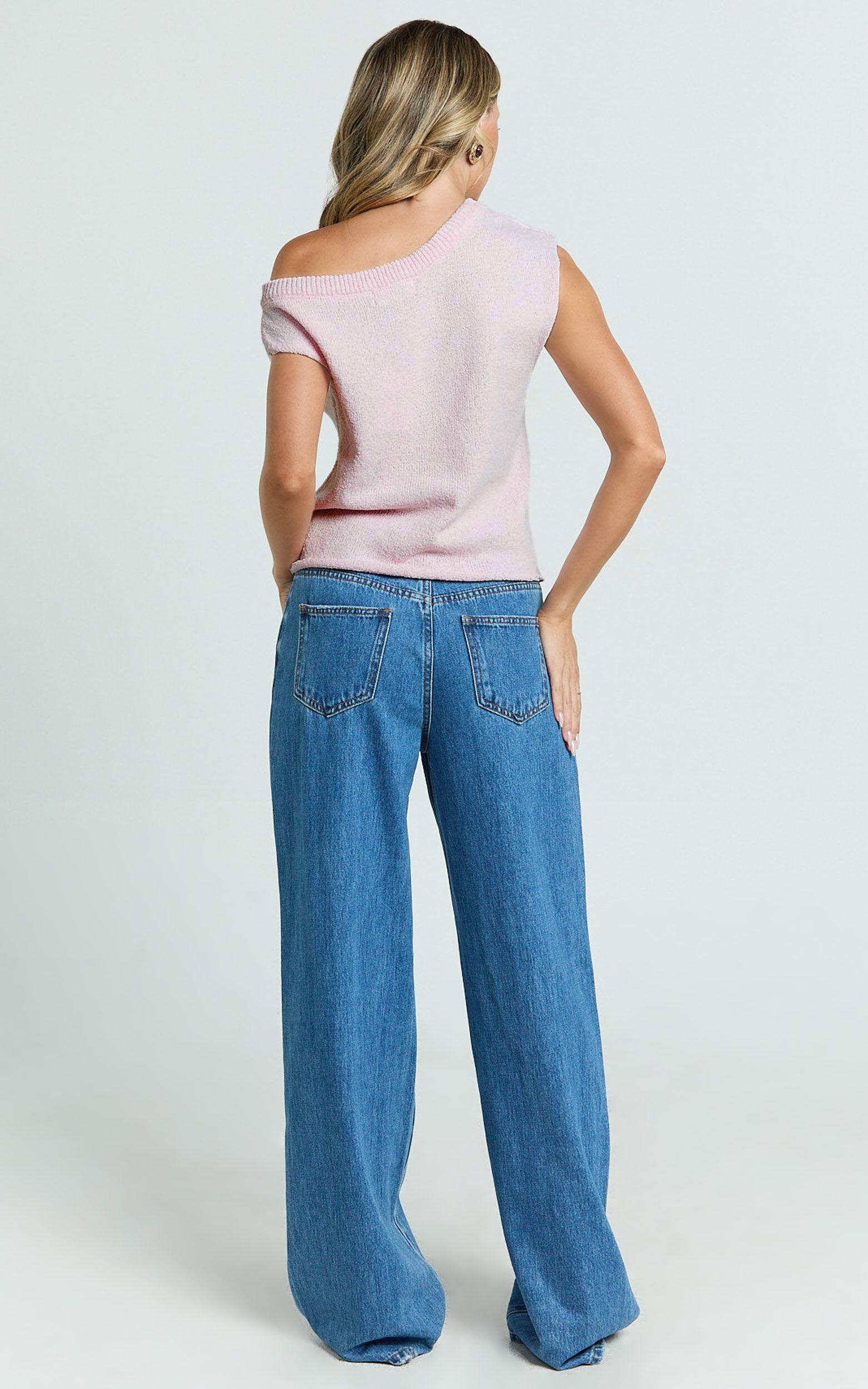 Marilou Top - Knit Off Shoulder Top in Pink Product Image