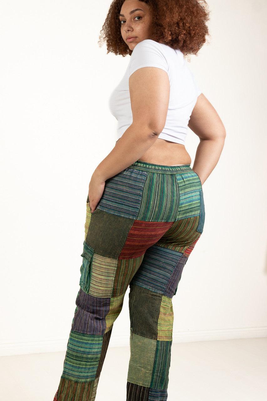 Striped Patchwork Cargo Pants Product Image