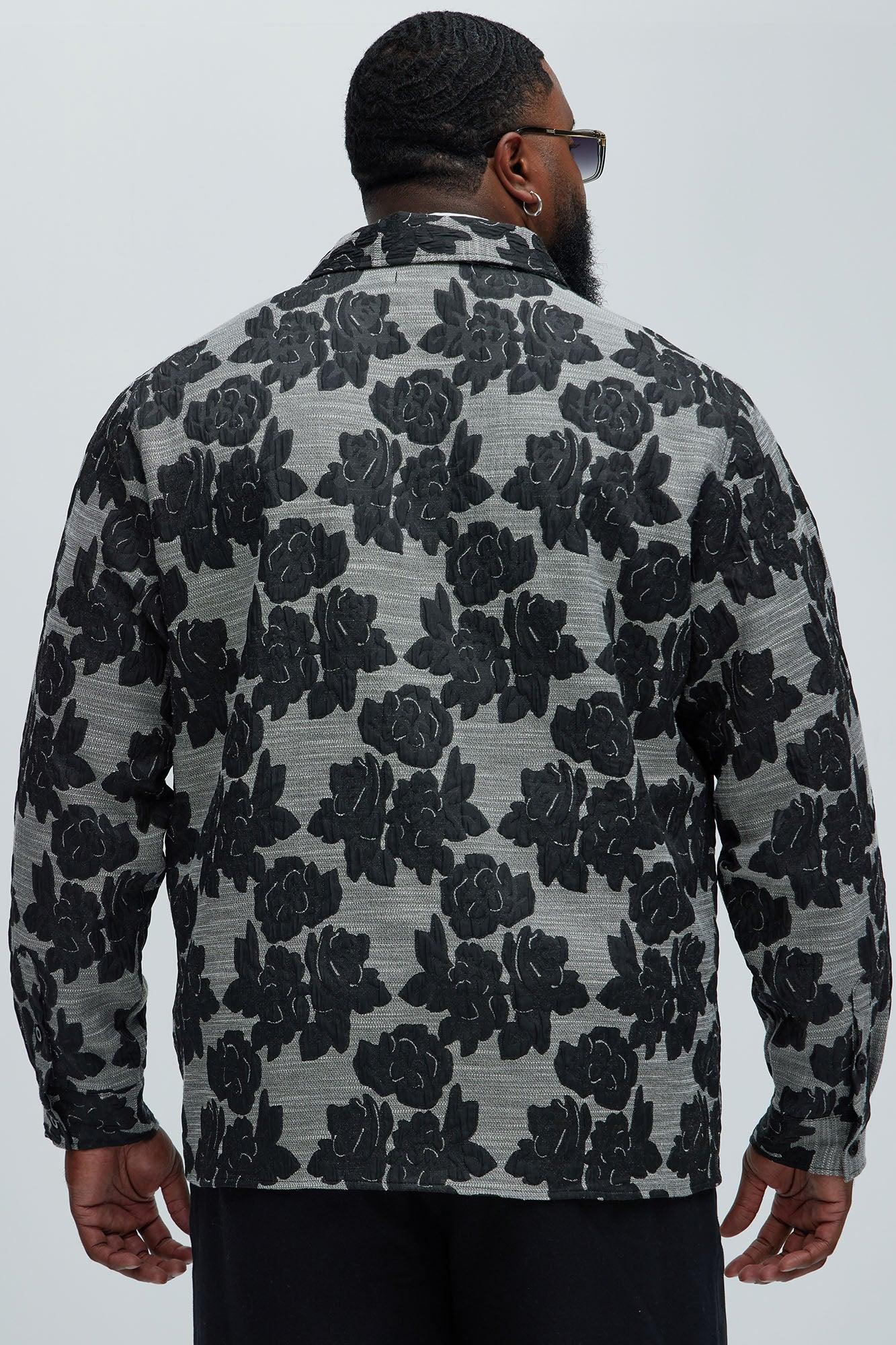 Bartlett Jacquard Long Sleeve Shirt - Black Product Image