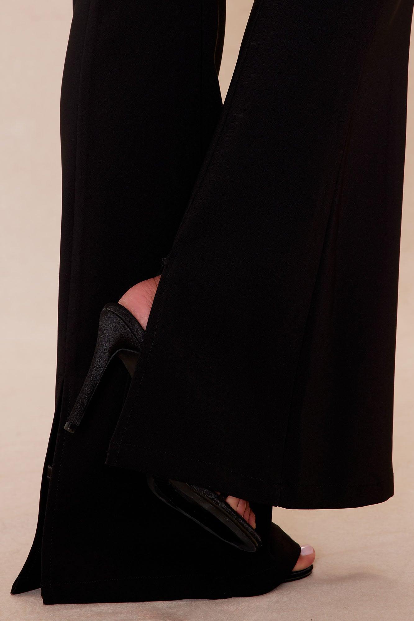 Gia Embellished Flare Pant Set - Black Product Image