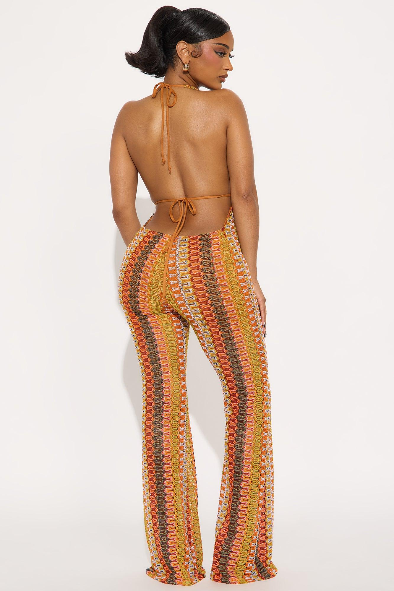 Sklyer Crochet Flare Jumpsuit - Multi Color Female Product Image