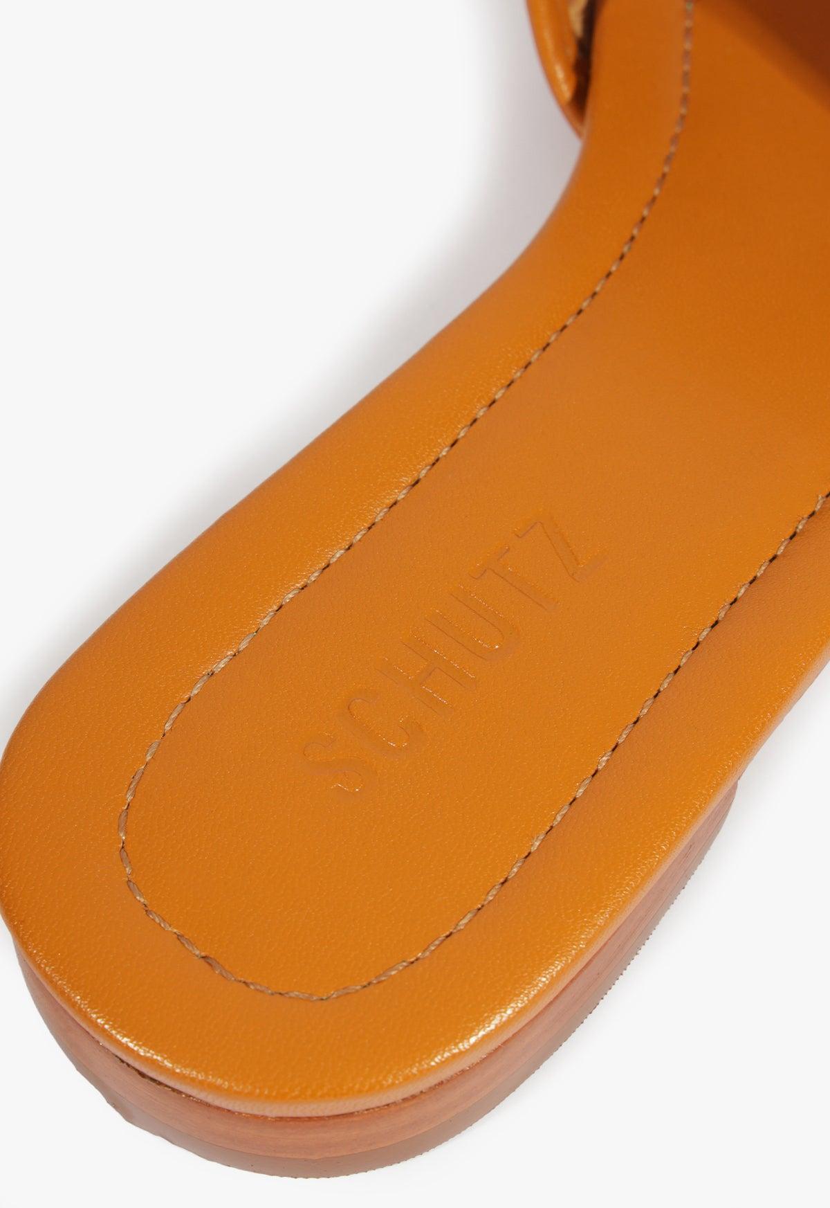 Juliet White Leather Flat Sandal Product Image