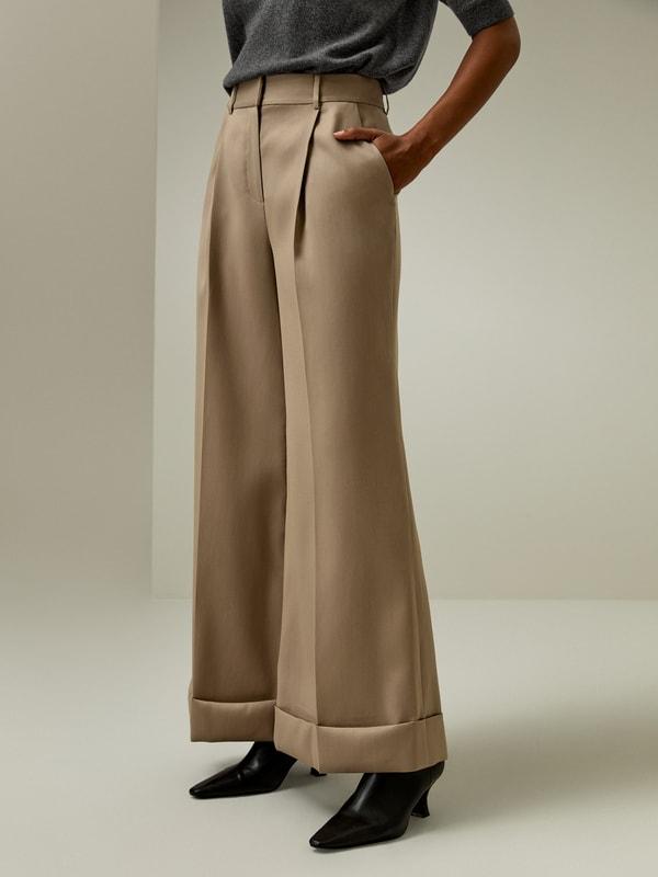Retro Cropped Flare Trousers Product Image