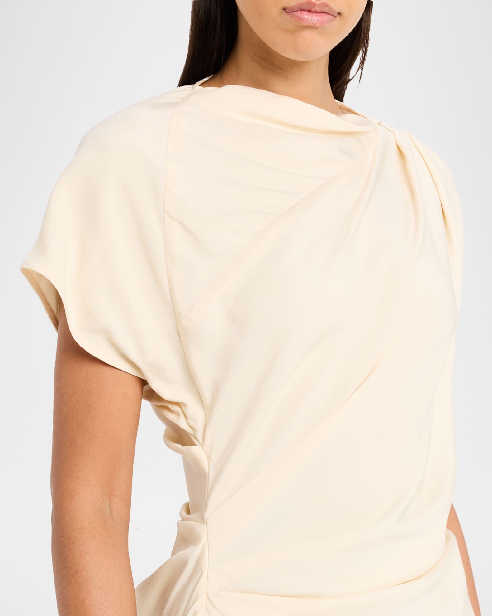 Hallie Hammered Viscose Draped Midi Dress Product Image