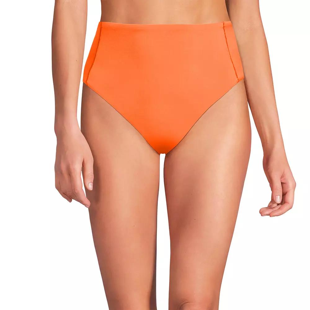 Women's Lands' End High Waisted High Leg Bikini Bottoms,  Product Image