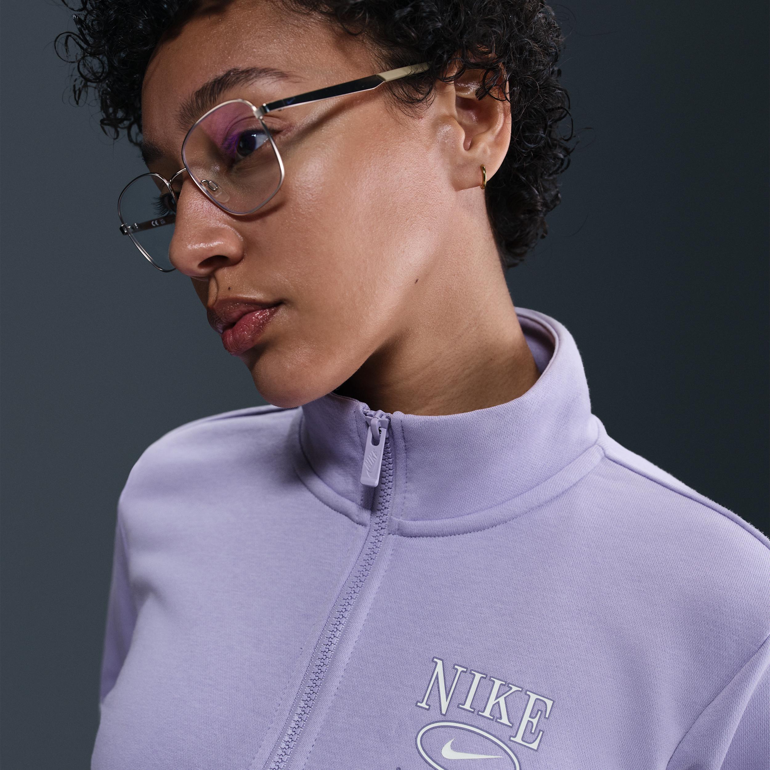 Womens Nike Sportswear Club Fleece Mock-Neck 1/2-Zip Graphic Top | HJ0985-533 Product Image