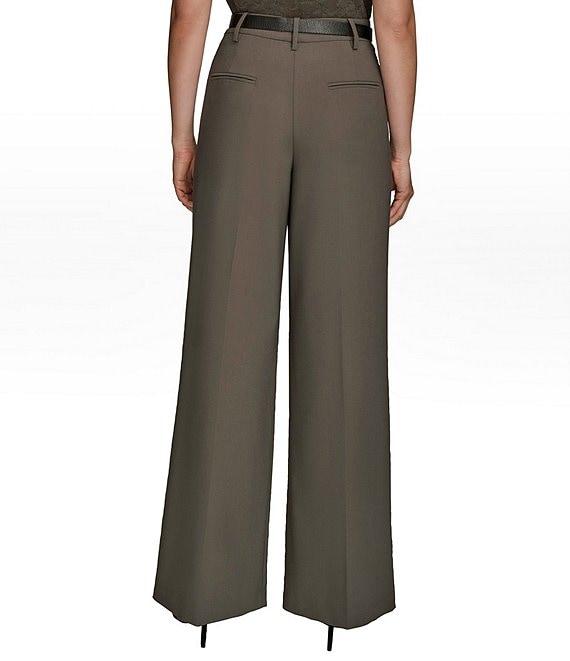 Donna Karan City Bi-Stretch Pleated Wide Leg Pants Product Image