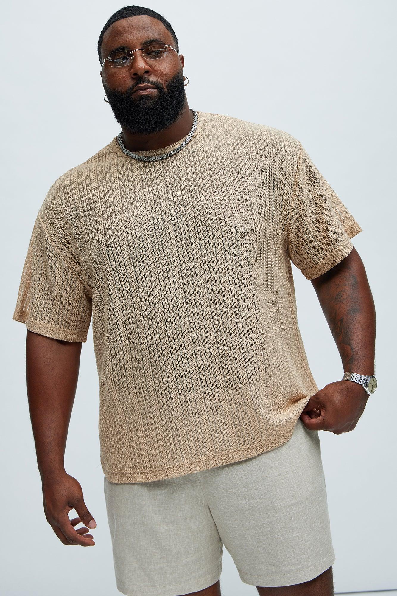 Brannen Textured Relaxed Tee - Tan Product Image