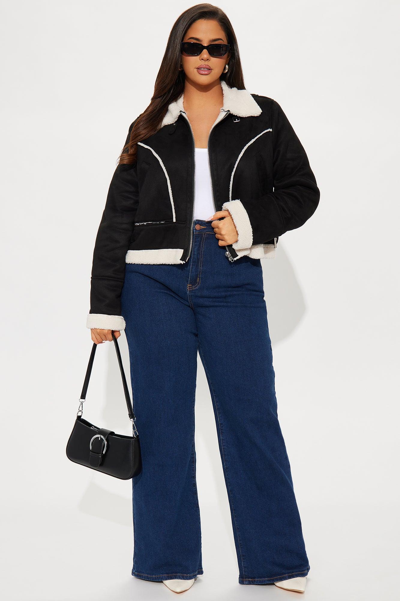 Look My Way Shearling Jacket - Black Product Image