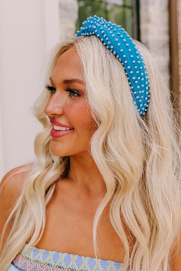 Humming Sweetly Embellished Headband In Ocean Blue Product Image