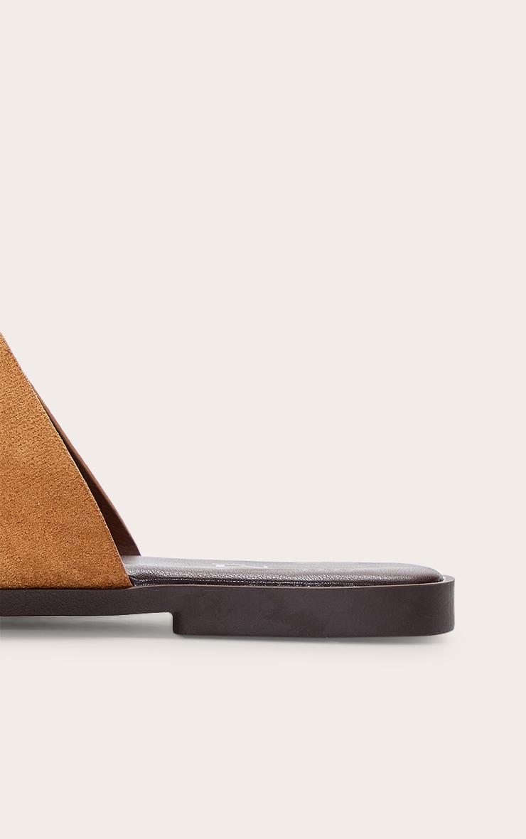 Camel Faux Suede Toe Thong Gold Hardware Sandal Product Image