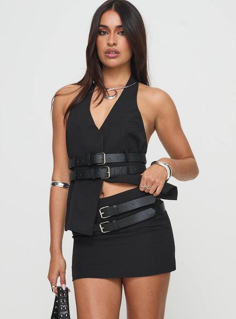 Ethereal Buckle Skirt Onyx Product Image