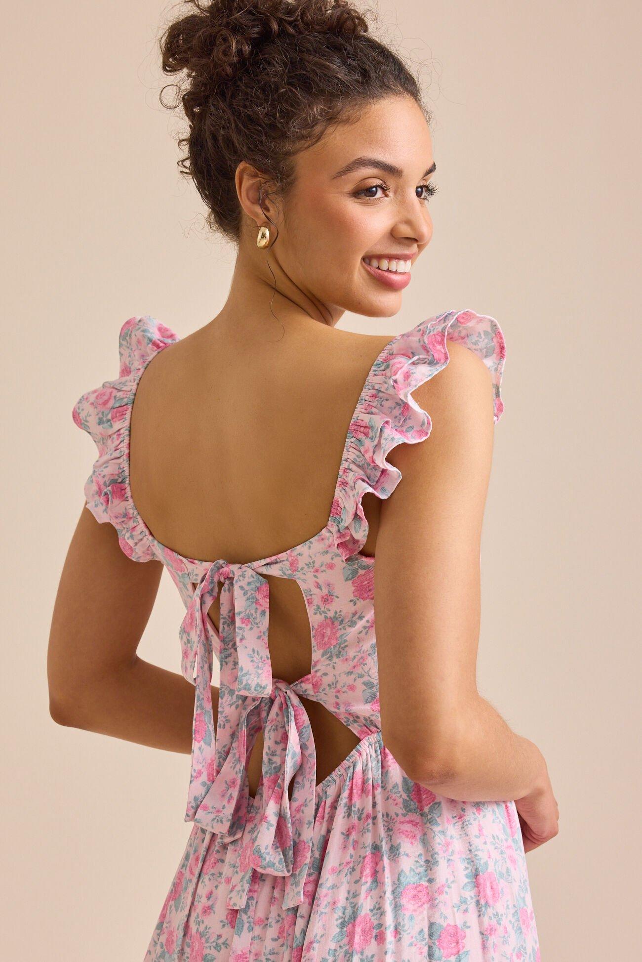 Brielle Flutter Sleeve Maxi Dress Product Image