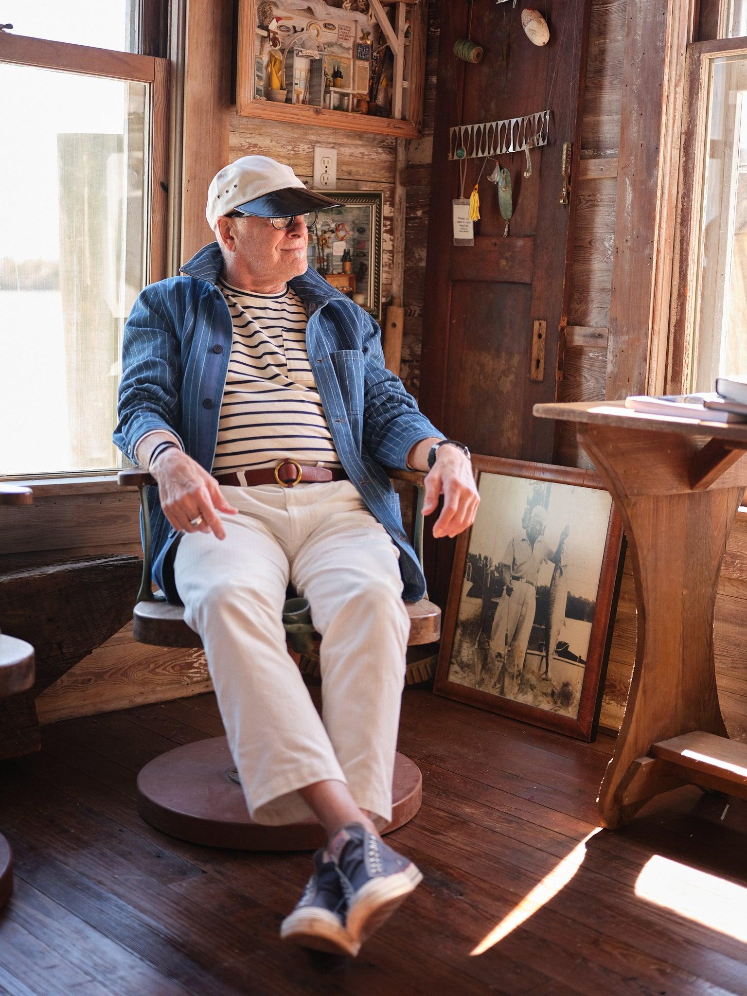 Camden Pant in White Herringbone Twill Product Image
