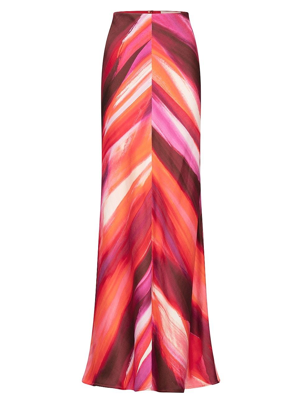 Womens Laurina Abstract Satin Maxi-Skirt Product Image