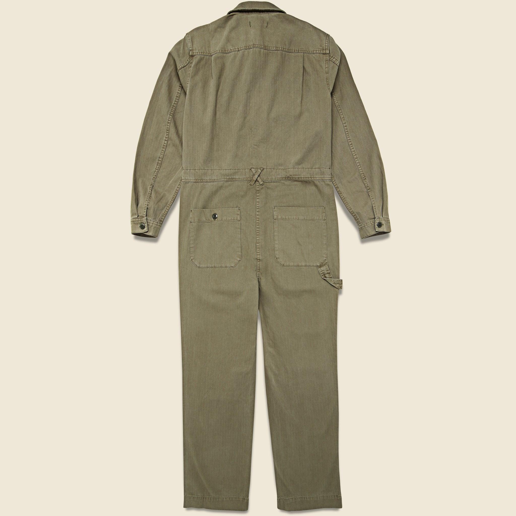 Herringbone Jumpsuit - Olive Product Image