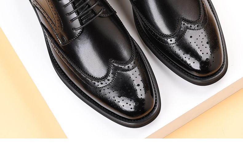 Lace-Up Wingtip Brogue Derby Shoes Product Image