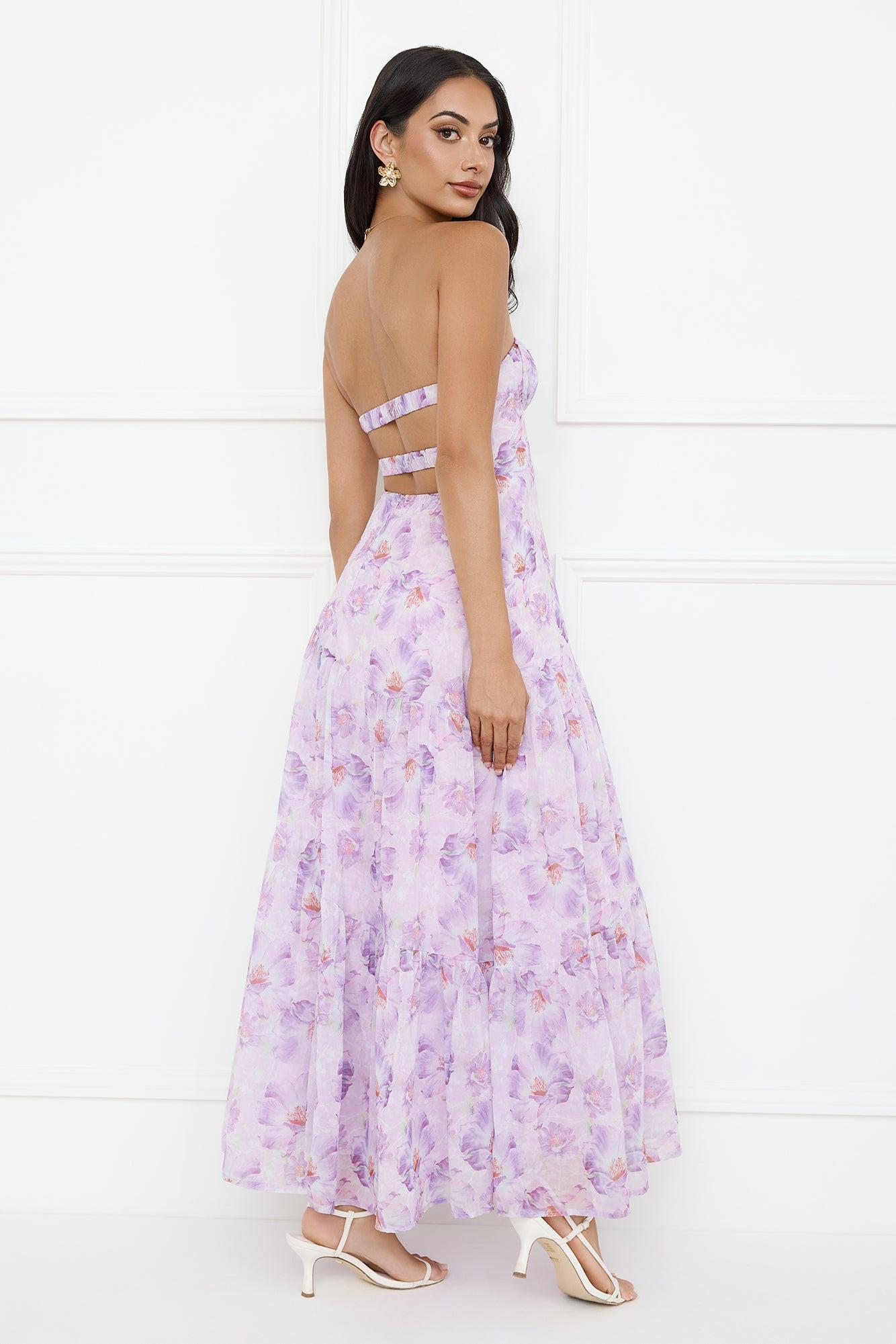 Eliora Strapless Maxi Dress Purple Product Image