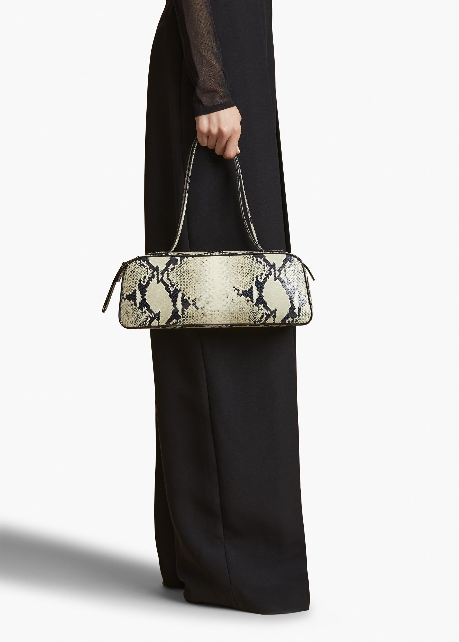Simona Shoulder Bag in Natural Python-Embossed Leather Product Image