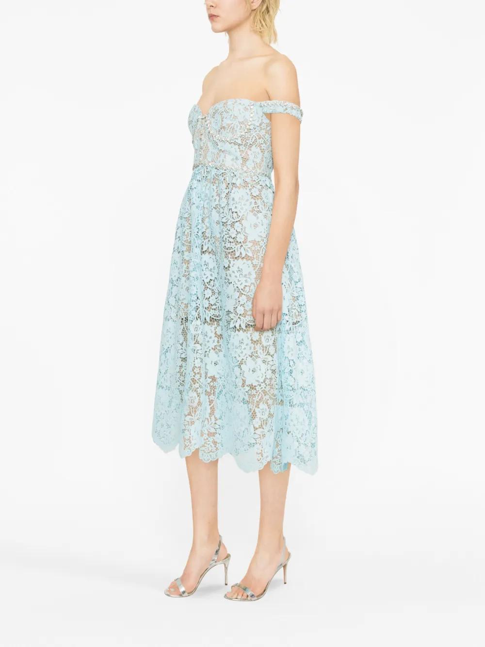 corded-lace off-shoulder dress Product Image