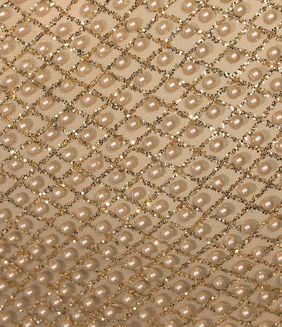 B. Darlin Bungee Straps Scoop Neckline Allover Glitter & Pearls Bodycon Dress Product Image