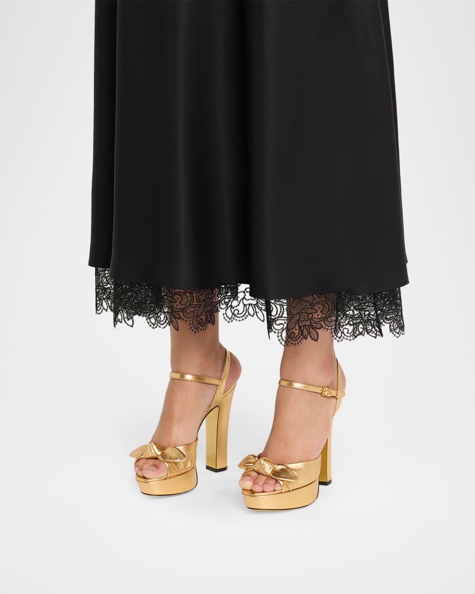 Metallic Knot Platform Sandals Product Image