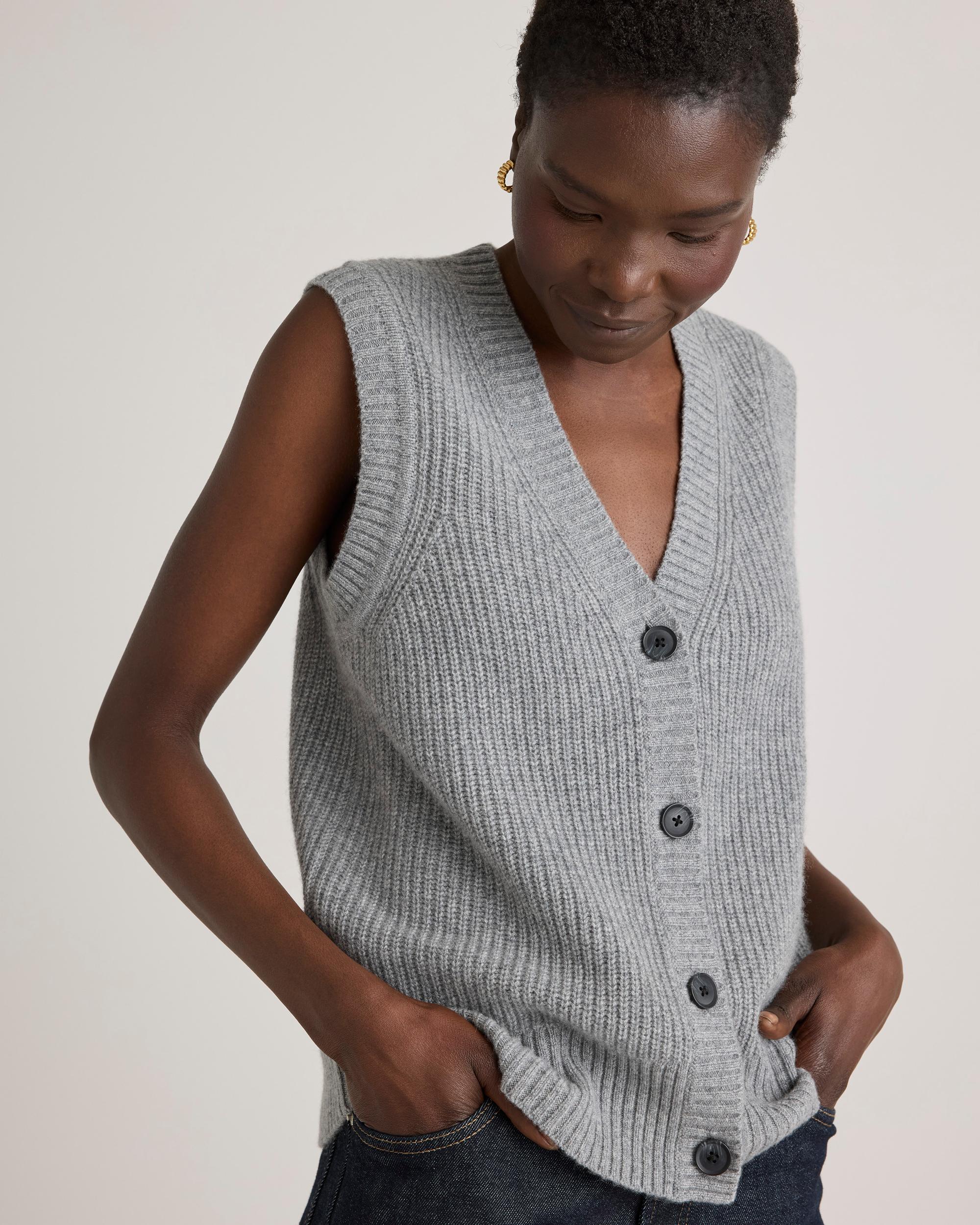 Quince | Women's Mongolian Cashmere Fisherman Sweater Vest Size XS Product Image