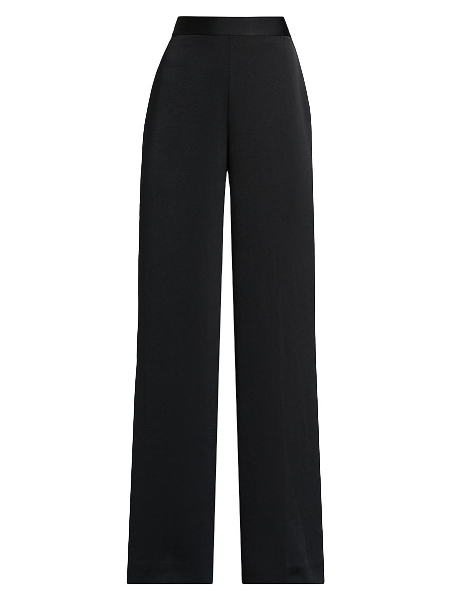 Womens Satin Wide-Leg Pants Product Image