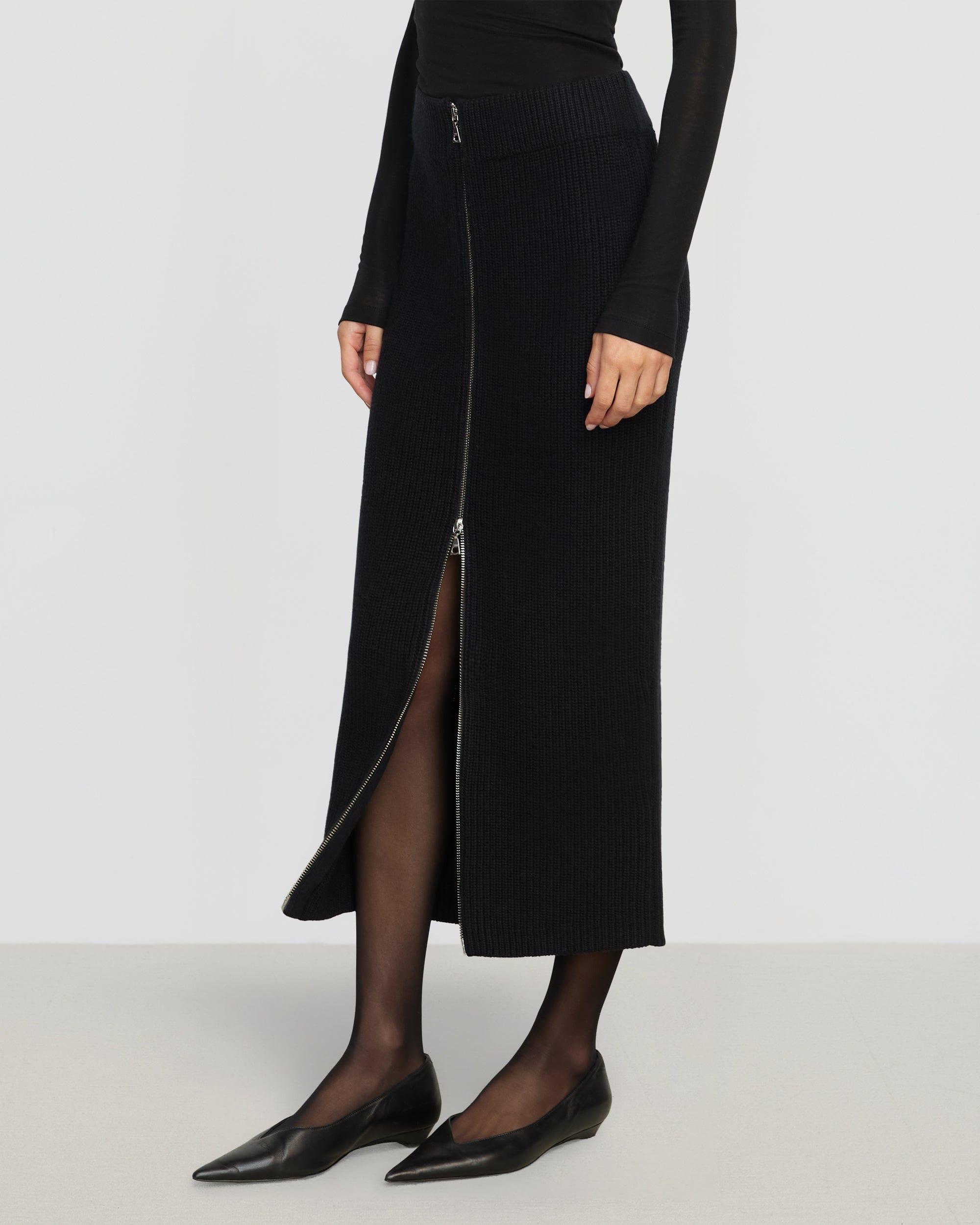 Sutton Front-Zip Sweater Skirt Product Image